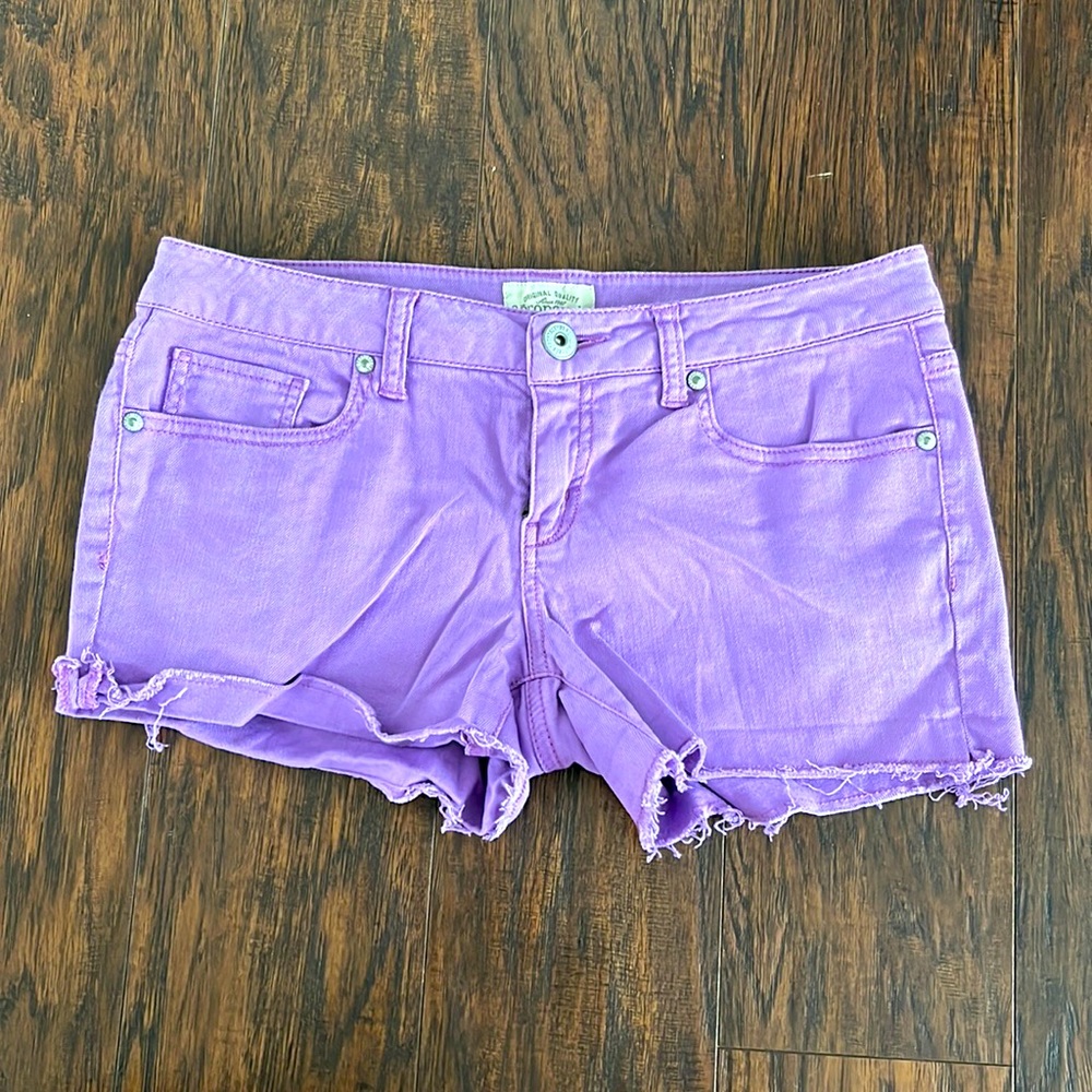 Purple Low Rise Jean Shorts